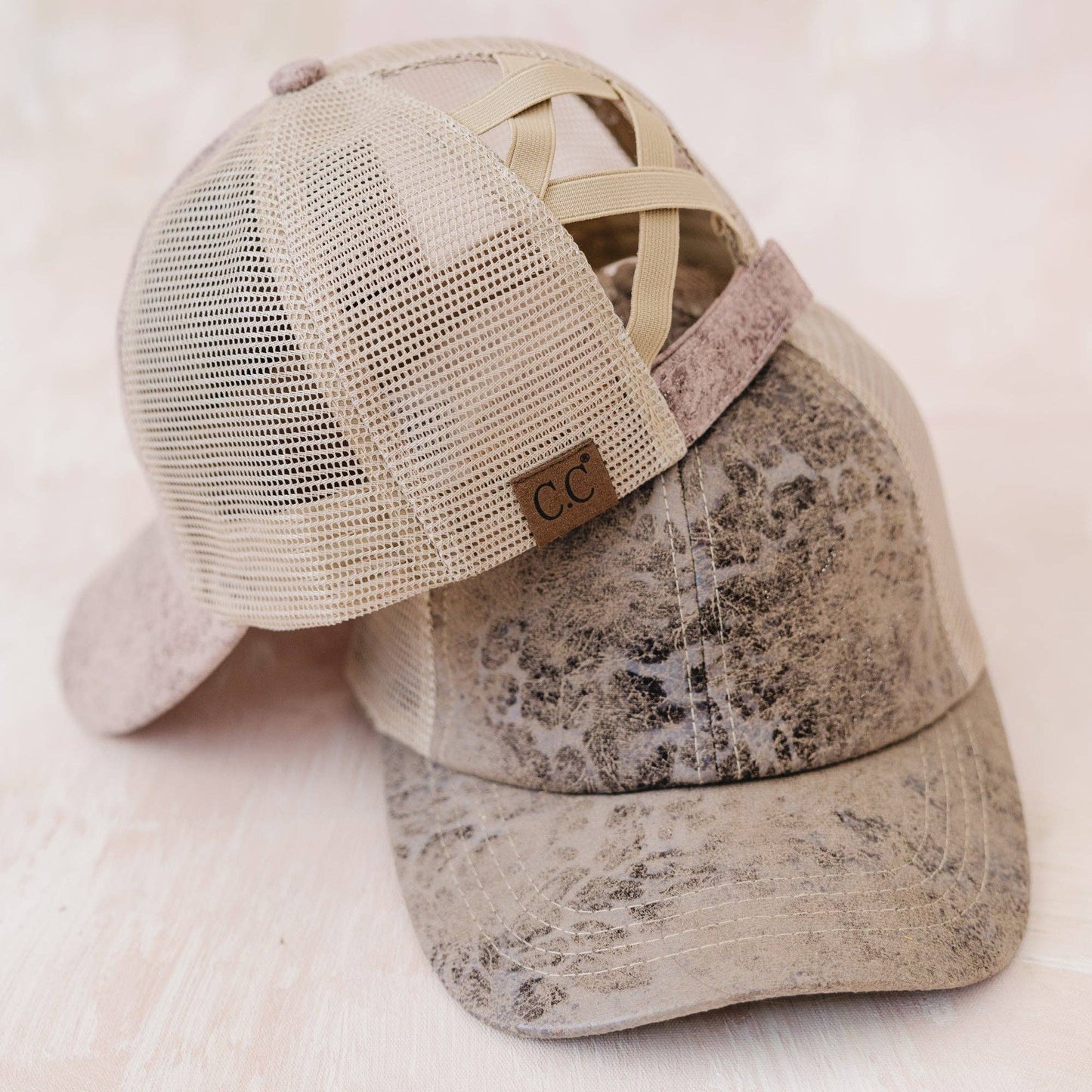 CC Faux Leather Pony Cap | Criss-Cross