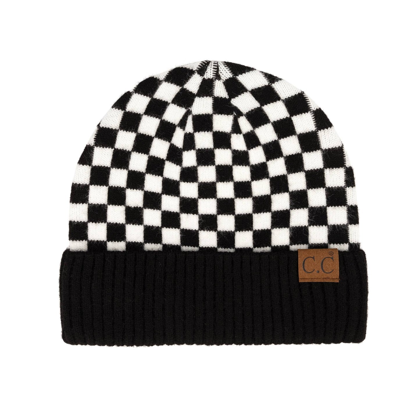 CC Wool Check Pattern Beanie | Anti-Pilling