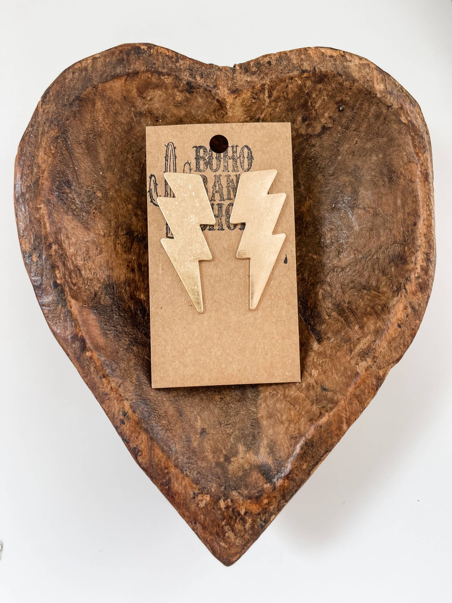 Western Matte Lightning Bolt Earrings - Gold - Silver