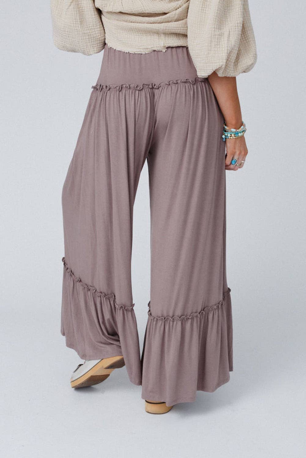 Ruffle Wide Leg Pants