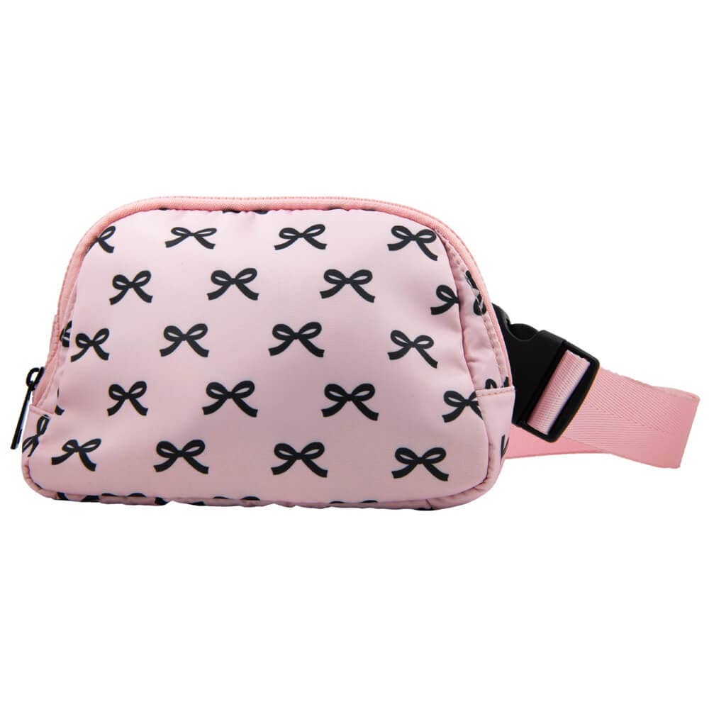Pink Mini Black Bows Wholesale Belt Bag