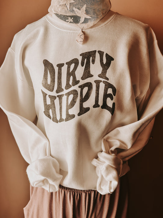 White Dirty Hippie Sweatshirt