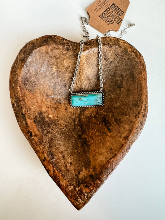 Western Semi Stone Bar Necklace