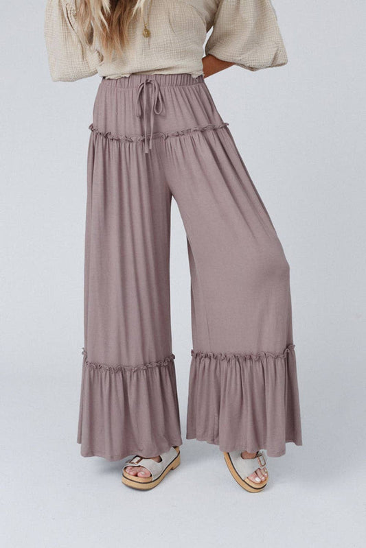 Ruffle Wide Leg Pants